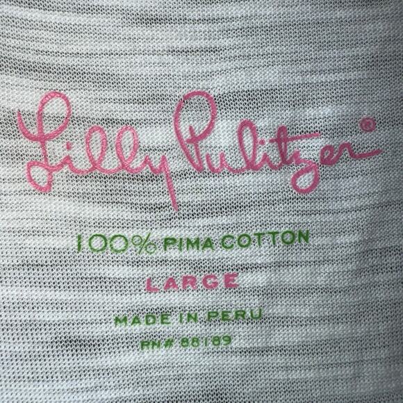 Lilly Pulitzer Shay Ruffle Tank Top Women’s Size Large White Shirt Blouse - Picture 3 of 4